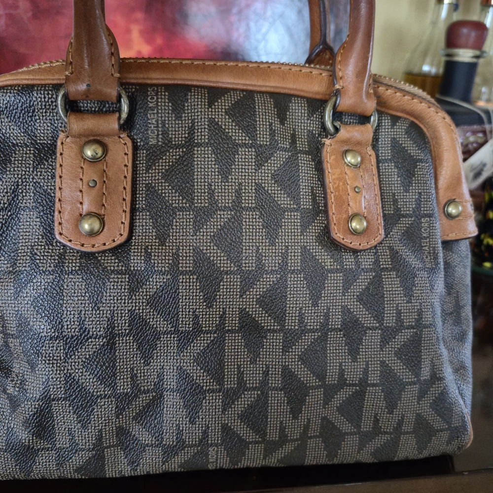 Michael Kors Black and Tan Satchel